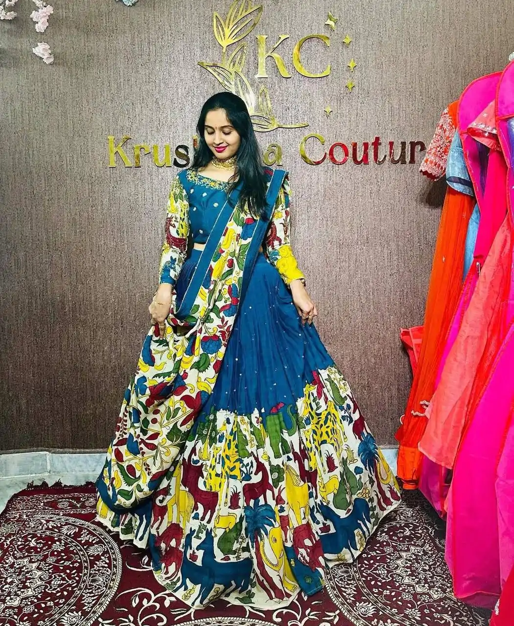 PC 388 Blue in Color Chent Crep Kalamkari Print Lehenga Choli . Affordable Price ₹2079. Delivery 4-6 Working Days. Shop now. | Casual Suits, Jump Suits, Creative suits, Designer Suits, Palazzo Suits, Party Wear Suits, Patiala Suits, Salwar suit, Straight Suits