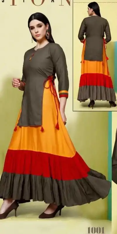 INLI Raas Brown in Color 14 kg Rayon Designer Work Gown . Wedding, Party, Festive, Events Available at ₹1499 only. Delivery 4-6 Working Days. Shop now. | Casual Suits, Jump Suits, Creative suits, Designer Suits, Palazzo Suits, Party Wear Suits, Patiala Suits, Salwar suit, Straight Suits