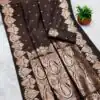 MB 142 Brown Banarasi Silk with Zari Work & Lace Work Saree . Affordable Price ₹1899. Delivery 4-6 Working Days. Shop now. | Creative Sarees, Embroidered Sarees, Bollywood Sarees, Designer Sarees, Ethnic Saree, Modern Digital sarees, Party Wear Sarees, Sarees