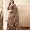 FC L.t 5401 Brown Color Jacquard Silk Georgette Diamond Sharara Suit Wedding, Party, Festive Expected Delivery 4-6 Working Days  @2999/- | Casual Suits, Jump Suits, Creative suits, Designer Suits, Palazzo Suits, Party Wear Suits, Patiala Suits, Salwar suit, Straight Suits