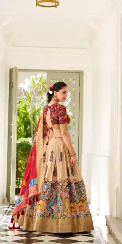 LNB 1017 Cream Dola Silk Lehenga Choli. Perfect for Wedding, Party, Pooja, Reception, Bridal Wear – Available at ₹1899 only. Delivery 4-6 Working Day | Bollywood Lehenga, Creative Lehenga, Designer Lehenga, Embroidered Lehenga, Lehenga, Party Wear Lehenga