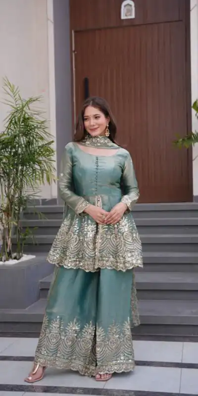 FC SSC 658 Firozi Fendy Satin Silk Gown Perfect for Wedding, Party, Karwa Chauth, Family Gatherings, Holi – . Now at just ₹2999. Delivery 4-6 Working | Bollywood Lehenga, Creative Lehenga, Designer Lehenga, Embroidered Lehenga, Lehenga, Party Wear Lehenga