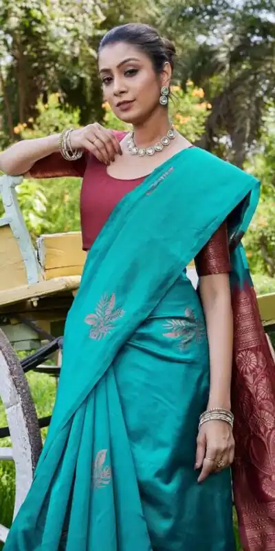 KPR 257 Firozi Soft Lichi Silk Saree with Lace Work & Lace Border. Now at just ₹1349. Delivery 4-6 Working Days. Shop now. | Creative Sarees, Embroidered Sarees, Bollywood Sarees, Designer Sarees, Ethnic Saree, Modern Digital sarees, Party Wear Sarees, Sarees