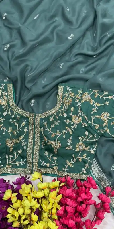 AC MAGIC CIRCLE Firozi Soft Organza Saree Perfect for Wedding, Party, Haldi, Festival Celebrations, Diwali – . Grab it for ₹2099. Delivery 4-6 Working Days | Creative Sarees, Embroidered Sarees, Bollywood Sarees, Designer Sarees, Ethnic Saree, Modern Digital sarees, Party Wear Sarees, Sarees