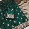 MB 1133 Green in Banarasi Silk Lace Work & Zari Work Saree . Introductory Price ₹1849. Delivery 4-6 Working Days. Shop now. | Creative Sarees, Embroidered Sarees, Bollywood Sarees, Designer Sarees, Ethnic Saree, Modern Digital sarees, Party Wear Sarees, Sarees