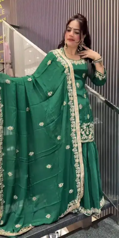 ND 5044 Green Natural Crep With Embroidery Work Salwar Suit . Affordable Price ₹2149. Delivery 4-6 Working Days. Shop now. | Casual Suits, Jump Suits, Creative suits, Designer Suits, Palazzo Suits, Party Wear Suits, Patiala Suits, Salwar suit, Straight Suits