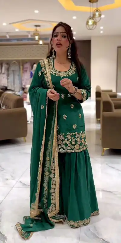 ND 5044 Green Natural Crep With Embroidery Work Salwar Suit . Affordable Price ₹2149. Delivery 4-6 Working Days. Shop now. | Casual Suits, Jump Suits, Creative suits, Designer Suits, Palazzo Suits, Party Wear Suits, Patiala Suits, Salwar suit, Straight Suits