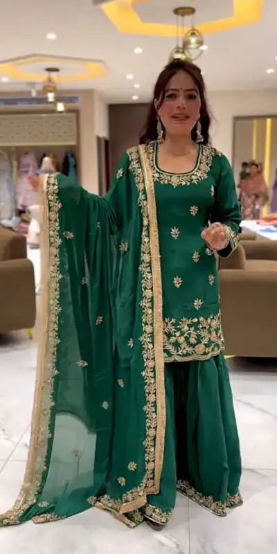 ND 5044 Green Natural Crep With Embroidery Work Salwar Suit . Affordable Price ₹2149. Delivery 4-6 Working Days. Shop now. | Casual Suits, Jump Suits, Creative suits, Designer Suits, Palazzo Suits, Party Wear Suits, Patiala Suits, Salwar suit, Straight Suits