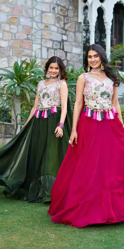 Ram 125 Green in Pure simar tissue silk Embroidery Work Lehenga Choli . Exclusive Offer ₹2649. Delivery 4-6 Working Days. Shop now. | Bollywood Lehenga, Creative Lehenga, Designer Lehenga, Embroidered Lehenga, Lehenga, Party Wear Lehenga