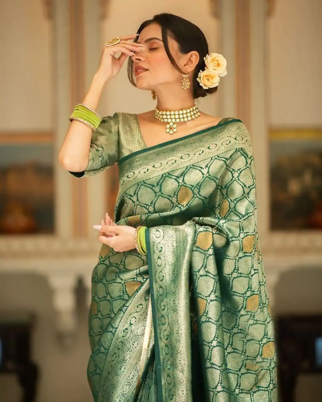 KPR 231 Green Soft Lichi Silk Saree with Designer Work. Wedding, Party, Festive, Events, Festive Deal ₹1449. Delivery 4-6 Working Days. Shop now. | Creative Sarees, Embroidered Sarees, Bollywood Sarees, Designer Sarees, Ethnic Saree, Modern Digital sarees, Party Wear Sarees, Sarees