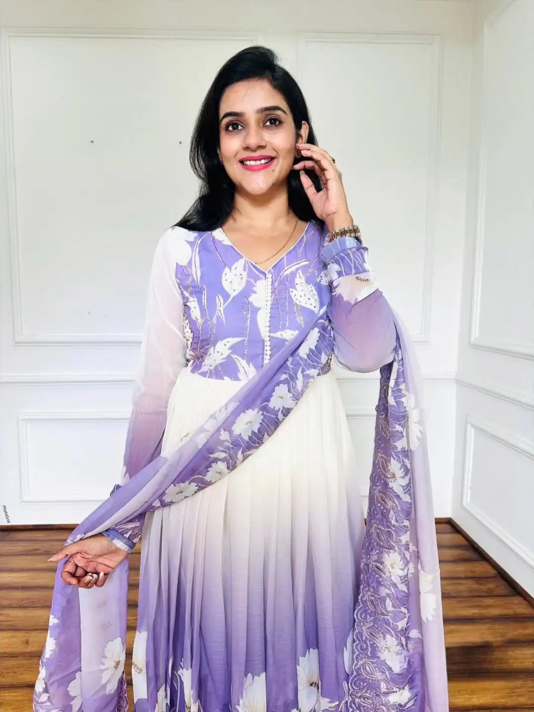 ZF 431 Lavender Faux Georgette Gown with Embroidery Work & Digital Print. Best Price ₹2049. Delivery 4-6 Working Days. Shop now. | Casual Suits, Jump Suits, Creative suits, Designer Suits, Palazzo Suits, Party Wear Suits, Patiala Suits, Salwar suit, Straight Suits