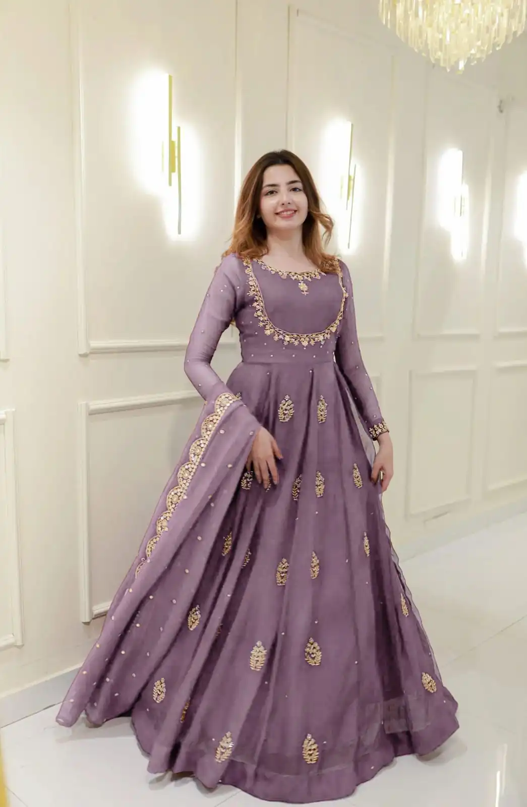 LG 2006 Lavender Georgette Gown Perfect for Wedding, Party, Engagement, Diwali, Sangeet . Exclusive Offer ₹1999. Delivery 4-6 Working Days. Shop now. | Bollywood Gowns, Creative Gowns, Designer Gowns, Embroidered Gowns, Gowns, Party Wear Gowns