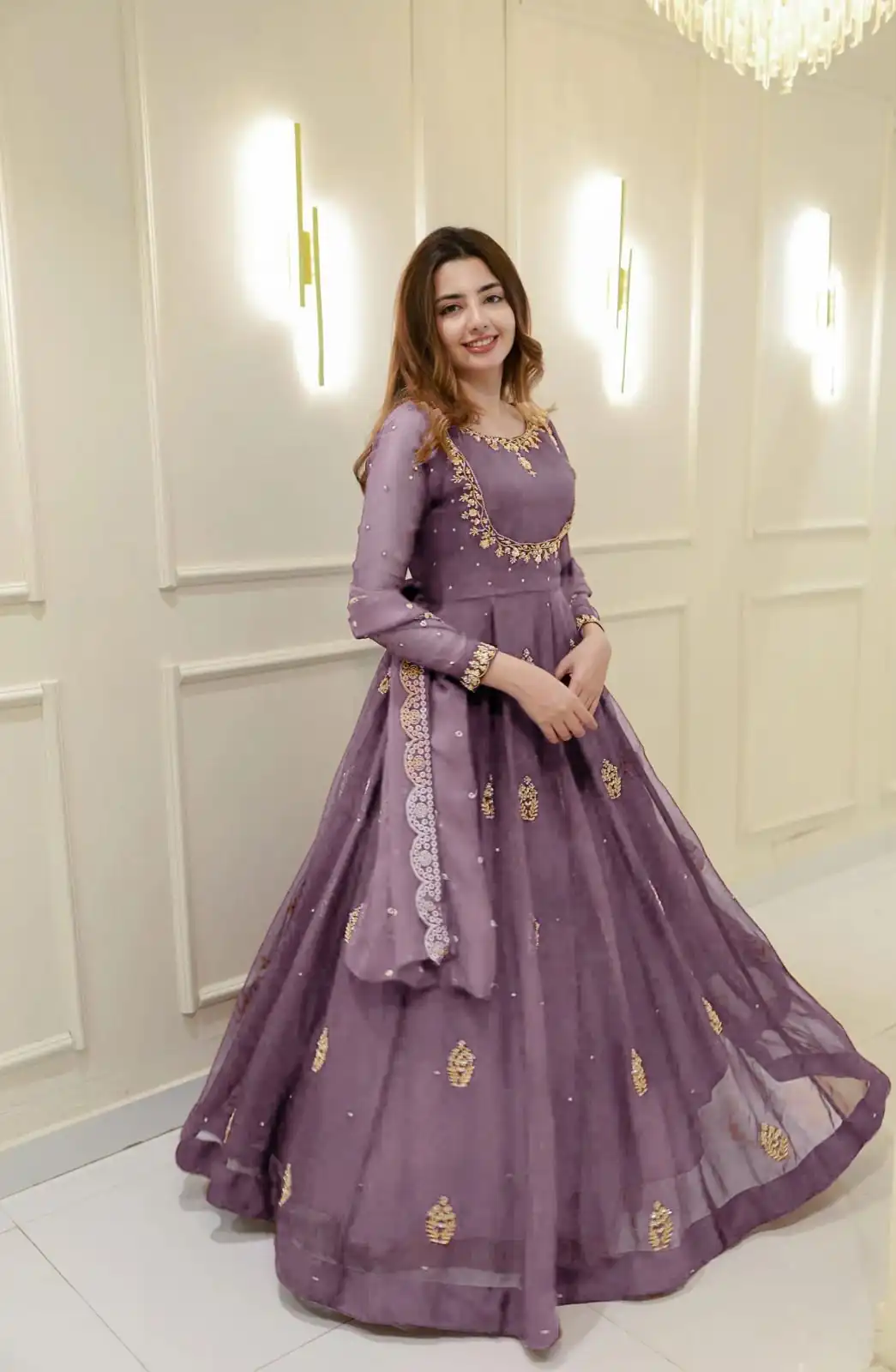 LG 2006 Lavender Georgette Gown Perfect for Wedding, Party, Engagement, Diwali, Sangeet . Exclusive Offer ₹1999. Delivery 4-6 Working Days. Shop now. | Bollywood Gowns, Creative Gowns, Designer Gowns, Embroidered Gowns, Gowns, Party Wear Gowns