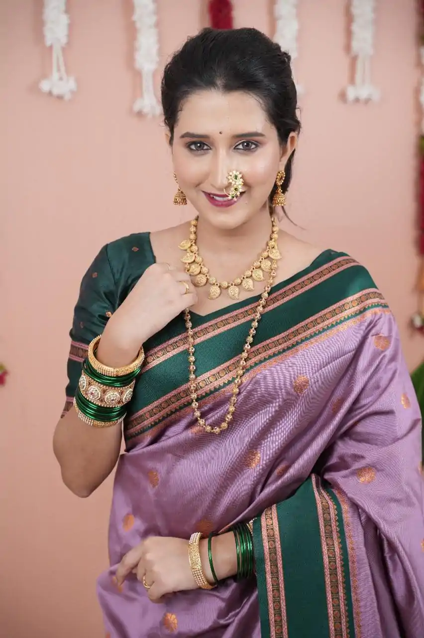 MS 536 Lavender Color Banarasi Silk Saree with Zari Work. Wedding, Party, Festive, Events, Available at ₹1699 only. Delivery 4-6 Working Days. Shop now. | Creative Sarees, Embroidered Sarees, Bollywood Sarees, Designer Sarees, Ethnic Saree, Modern Digital sarees, Party Wear Sarees, Sarees