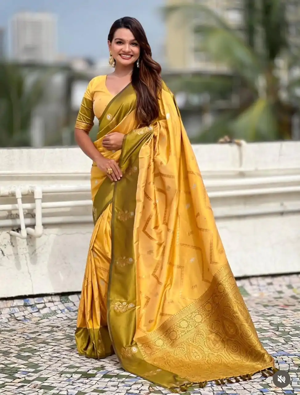 MS 543 Mahendi Color Banarasi Silk Saree with Zari Work. Wedding, Party, Festive, Events, Available at ₹1649 only. Delivery 4-6 Working Days. Shop now. | Creative Sarees, Embroidered Sarees, Bollywood Sarees, Designer Sarees, Ethnic Saree, Modern Digital sarees, Party Wear Sarees, Sarees