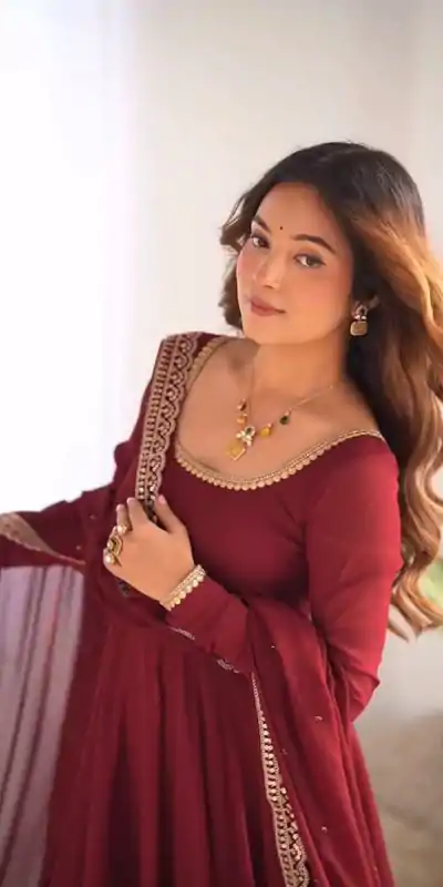 SRK 5222 Maroon in Faux Georgette Lace Work & Embroidery Work Salwar Suit . Grab it for ₹1849. Delivery 4-6 Working Days. Shop now. | Casual Suits, Jump Suits, Creative suits, Designer Suits, Palazzo Suits, Party Wear Suits, Patiala Suits, Salwar suit, Straight Suits