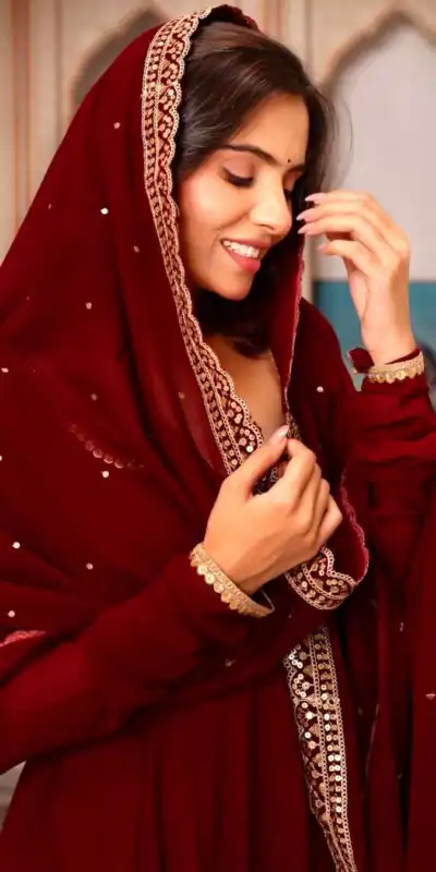 SRK 5222 Maroon in Faux Georgette Lace Work & Embroidery Work Salwar Suit . Grab it for ₹1849. Delivery 4-6 Working Days. Shop now. | Casual Suits, Jump Suits, Creative suits, Designer Suits, Palazzo Suits, Party Wear Suits, Patiala Suits, Salwar suit, Straight Suits