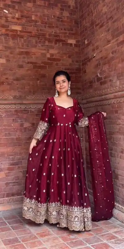 NF 1250 Maroon Color Fendy with Embroidery Work Silk Salwar Suit . Festive Deal ₹2599. Delivery 4-6 Working Days. Shop now. | Casual Suits, Jump Suits, Creative suits, Designer Suits, Palazzo Suits, Party Wear Suits, Patiala Suits, Salwar suit, Straight Suits
