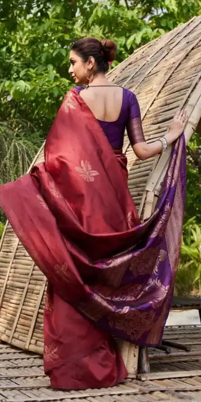 KPR 257 Maroon Soft Lichi Silk Saree with Lace Work & Lace Border. Now at just ₹1349. Delivery 4-6 Working Days. Shop now. | Creative Sarees, Embroidered Sarees, Bollywood Sarees, Designer Sarees, Ethnic Saree, Modern Digital sarees, Party Wear Sarees, Sarees