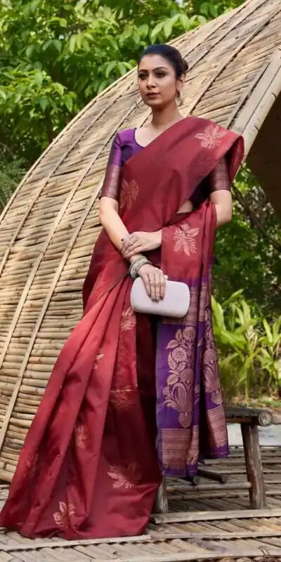 KPR 257 Maroon Soft Lichi Silk Saree with Lace Work & Lace Border. Now at just ₹1349. Delivery 4-6 Working Days. Shop now. | Creative Sarees, Embroidered Sarees, Bollywood Sarees, Designer Sarees, Ethnic Saree, Modern Digital sarees, Party Wear Sarees, Sarees