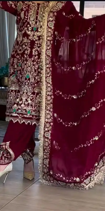 NF 1239 Maroon Natural Crep Salwar Suit Perfect for Wedding, Party, Haldi, Festival Celebrations, Housewarming – . Get it for ₹2449. Delivery 4-6 Wor | Casual Suits, Jump Suits, Creative suits, Designer Suits, Palazzo Suits, Party Wear Suits, Patiala Suits, Salwar suit, Straight Suits