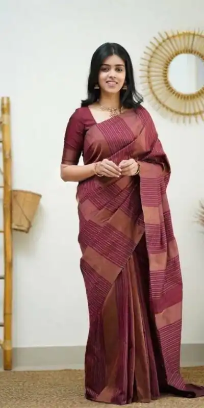 KPR 152 Maroon Soft Lichi Silk Saree with Lace Work & Lace Border. Available at ₹1249 only. Delivery 4-6 Working Days. Shop now. | Creative Sarees, Embroidered Sarees, Bollywood Sarees, Designer Sarees, Ethnic Saree, Modern Digital sarees, Party Wear Sarees, Sarees