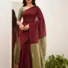 KPR 243 Maroon in Soft Lilian Slab Designer Work Saree .Wedding, Party, Festive, Events Available at ₹1349 only. Delivery 4-6 Working Days. Shop now. | Creative Sarees, Embroidered Sarees, Bollywood Sarees, Designer Sarees, Ethnic Saree, Modern Digital sarees, Party Wear Sarees, Sarees