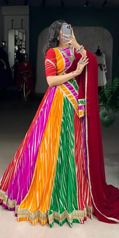 LNB 1688 Multi Color Georgette With Lace Work Lehenga Choli . Wedding, Party, Festive, Events, Best Price ₹3499. Delivery 4-6 Working Days. Shop now. | Bollywood Lehenga, Creative Lehenga, Designer Lehenga, Embroidered Lehenga, Lehenga, Party Wear Lehenga