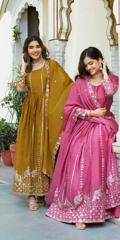 Ram 139 Mustered Star Georgette Gown Perfect for Wedding, Party, Family Gatherings, Haldi, Housewarming –. Grab it for ₹1949. Delivery 4-6 Working | Casual Suits, Jump Suits, Creative suits, Designer Suits, Palazzo Suits, Party Wear Suits, Patiala Suits, Salwar suit, Straight Suits