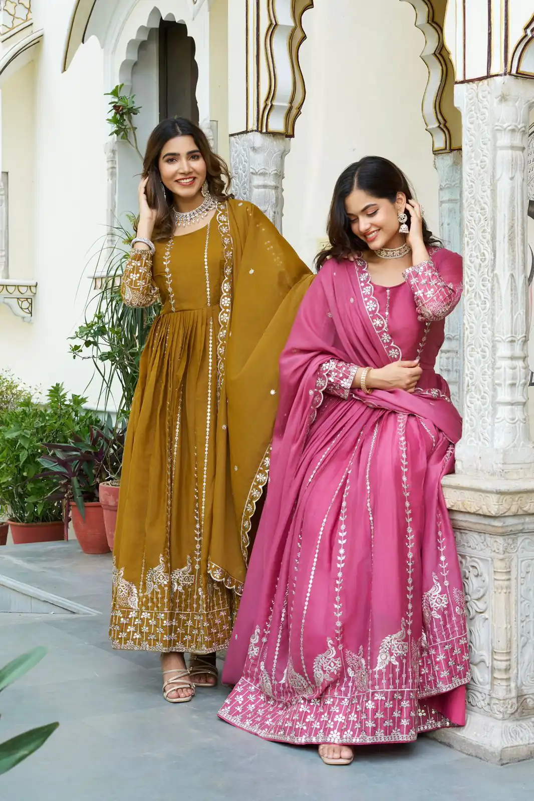 Ram 139 Mustered Star Georgette Gown Perfect for Wedding, Party, Family Gatherings, Haldi, Housewarming –. Grab it for ₹1949. Delivery 4-6 Working | Casual Suits, Jump Suits, Creative suits, Designer Suits, Palazzo Suits, Party Wear Suits, Patiala Suits, Salwar suit, Straight Suits