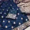 MB 1133 Navy Blue in Banarasi Silk Lace Work & Zari Work Saree . Introductory Price ₹1849. Delivery 4-6 Working Days. Shop now. | Creative Sarees, Embroidered Sarees, Bollywood Sarees, Designer Sarees, Ethnic Saree, Modern Digital sarees, Party Wear Sarees, Sarees