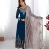 ZF 5008 Navy Blue Georgette Gown with Embroidery Work. Wedding, Party, Festive, Events, Special Price ₹2049. Delivery 4-6 Working Days. Shop now. | Casual Suits, Jump Suits, Creative suits, Designer Suits, Palazzo Suits, Party Wear Suits, Patiala Suits, Salwar suit, Straight Suits