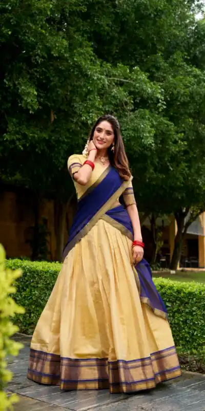 LNB 2019 Navy Blue in Kanchipuram Zari Work & Lace Work Lehenga Choli . Special Price ₹2099. Delivery 4-6 Working Days. Shop now. | Bollywood Lehenga, Creative Lehenga, Designer Lehenga, Embroidered Lehenga, Lehenga, Party Wear Lehenga