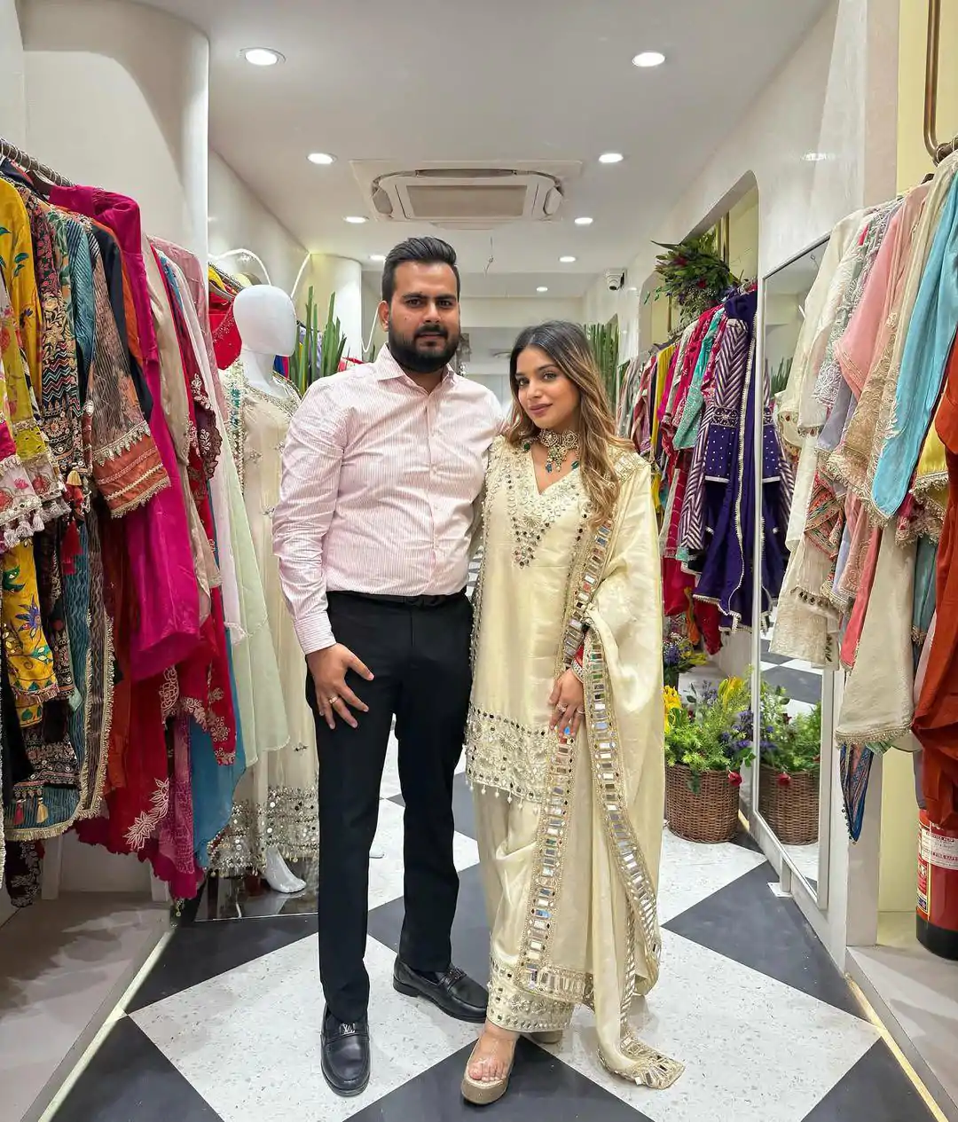 LG 2019 Off White Georgette with Embroidery Work & Mirror Work Salwar Suit . Available at ₹2149 only. Delivery 4-6 Working Days. Shop now. | Casual Suits, Jump Suits, Creative suits, Designer Suits, Palazzo Suits, Party Wear Suits, Patiala Suits, Salwar suit, Straight Suits