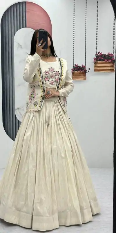 PC 522 Off White Tissue Simmer Lehenga Choli Perfect for Wedding, Party, Cultural Events, Diwali, Ganesh Chaturthi – . Exclusive Offer ₹3049. Deli | Casual Suits, Jump Suits, Creative suits, Designer Suits, Palazzo Suits, Party Wear Suits, Patiala Suits, Salwar suit, Straight Suits
