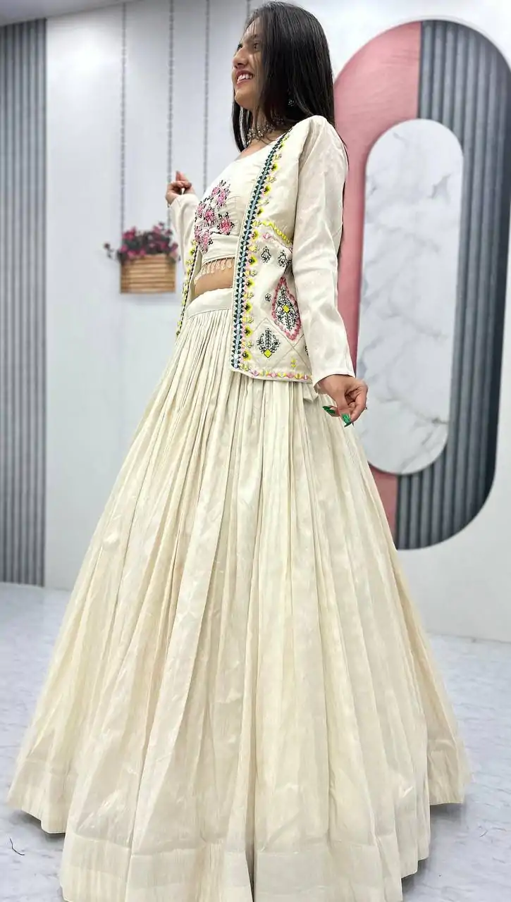 PC 522 Off White Tissue Simmer Lehenga Choli Perfect for Wedding, Party, Cultural Events, Diwali, Ganesh Chaturthi – . Exclusive Offer ₹3049. Deli | Casual Suits, Jump Suits, Creative suits, Designer Suits, Palazzo Suits, Party Wear Suits, Patiala Suits, Salwar suit, Straight Suits