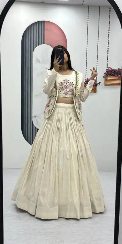 PC 522 Off White Tissue Simmer Lehenga Choli Perfect for Wedding, Party, Cultural Events, Diwali, Ganesh Chaturthi – . Exclusive Offer ₹3049. Deli | Casual Suits, Jump Suits, Creative suits, Designer Suits, Palazzo Suits, Party Wear Suits, Patiala Suits, Salwar suit, Straight Suits