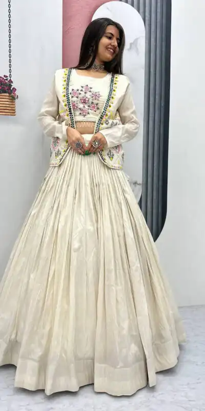 PC 522 Off White Tissue Simmer Lehenga Choli Perfect for Wedding, Party, Cultural Events, Diwali, Ganesh Chaturthi – . Exclusive Offer ₹3049. Deli | Casual Suits, Jump Suits, Creative suits, Designer Suits, Palazzo Suits, Party Wear Suits, Patiala Suits, Salwar suit, Straight Suits