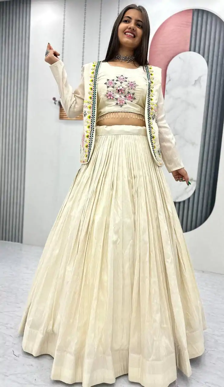 PC 522 Off White Tissue Simmer Lehenga Choli Perfect for Wedding, Party, Cultural Events, Diwali, Ganesh Chaturthi – . Exclusive Offer ₹3049. Deli | Casual Suits, Jump Suits, Creative suits, Designer Suits, Palazzo Suits, Party Wear Suits, Patiala Suits, Salwar suit, Straight Suits