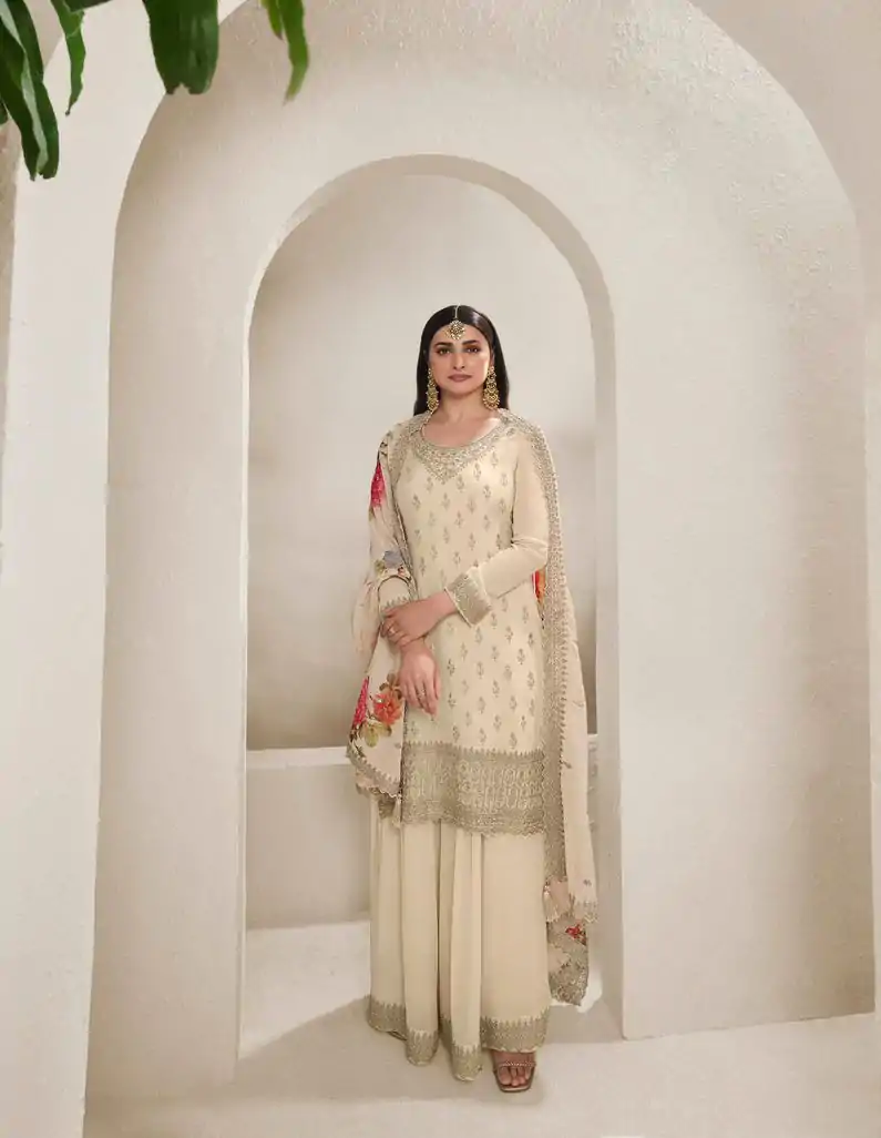 FC V 67831 Off White in Viscose Chinon Zari Work & Embroidery Work Salwar Suit . Grab it for ₹3049. Delivery 4-6 Working Days. Shop now. | Casual Suits, Jump Suits, Creative suits, Designer Suits, Palazzo Suits, Party Wear Suits, Patiala Suits, Salwar suit, Straight Suits