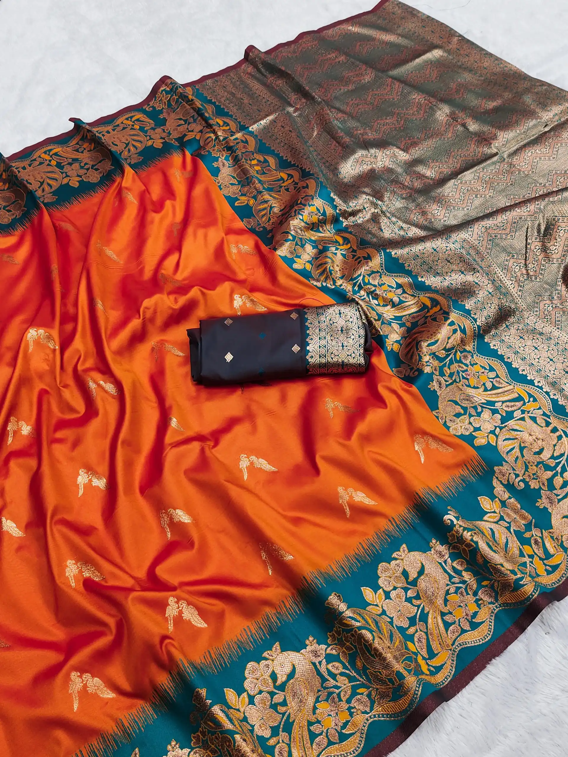 MB 3308 Orange Banarasi Silk Saree Perfect for Wedding, Party, Holi, Reception, Raksha Bandhan – . Special Price ₹1999. Delivery 4-6 Working Days. Shop n | Creative Sarees, Embroidered Sarees, Bollywood Sarees, Designer Sarees, Ethnic Saree, Modern Digital sarees, Party Wear Sarees, Sarees