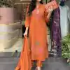 MF 800 Orange with Embroidery Work & Mirror Work Mustered Chanderi Salwar Suit . Exclusive Offer ₹1599. Delivery 4-6 Working Days. Shop now. | Casual Suits, Jump Suits, Creative suits, Designer Suits, Palazzo Suits, Party Wear Suits, Patiala Suits, Salwar suit, Straight Suits