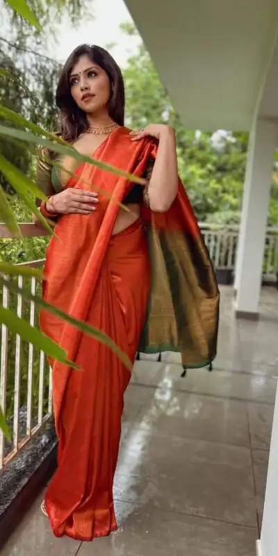 KP 4084 Orange Soft Lichi Silk Saree with Lace Work & Lace Border. Festive Deal ₹1399. Delivery 4-6 Working Days. Shop now. | Creative Sarees, Embroidered Sarees, Bollywood Sarees, Designer Sarees, Ethnic Saree, Modern Digital sarees, Party Wear Sarees, Sarees