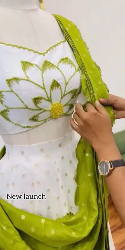 PC 500 Parrot Green in Color Chinon Digital Print Lehenga Choli . Wedding, Party, Festive, Events Festive Deal ₹2449. Delivery 4-6 Working Days. Shop now. | Bollywood Lehenga, Creative Lehenga, Designer Lehenga, Embroidered Lehenga, Lehenga, Party Wear Lehenga