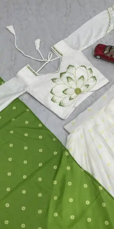 PC 500 Parrot Green in Color Chinon Digital Print Lehenga Choli . Wedding, Party, Festive, Events Festive Deal ₹2449. Delivery 4-6 Working Days. Shop now. | Bollywood Lehenga, Creative Lehenga, Designer Lehenga, Embroidered Lehenga, Lehenga, Party Wear Lehenga