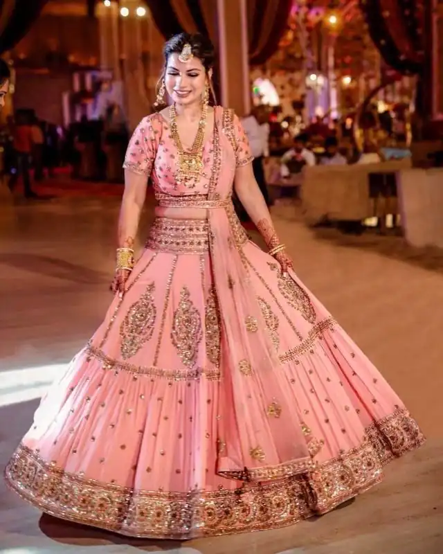 KF 1609 Peach Faux Georgette with Embroidery Work Lehenga Choli . Exclusive Offer ₹3099. Delivery 4-6 Working Days. Shop now. | Casual Suits, Jump Suits, Creative suits, Designer Suits, Palazzo Suits, Party Wear Suits, Patiala Suits, Salwar suit, Straight Suits