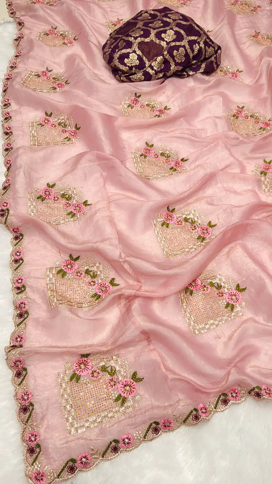 SC 239 Pink Georgette With Lace Work & Lace Border Saree . Wedding, Party, Festive, Events, Exclusive Offer ₹1599. Delivery 4-6 Working Days. Shop now. | Creative Sarees, Embroidered Sarees, Bollywood Sarees, Designer Sarees, Ethnic Saree, Modern Digital sarees, Party Wear Sarees, Sarees