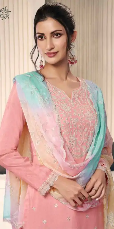 FC 73591 Peach Vichitra Salwar Suit with Digital Print & Embroidery Work. Available at ₹2599 only. Delivery 4-6 Working Days. Shop now. | Casual Suits, Jump Suits, Creative suits, Designer Suits, Palazzo Suits, Party Wear Suits, Patiala Suits, Salwar suit, Straight Suits