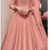 Peach Vichitra Embroidery Zari Work Salwar Suit
