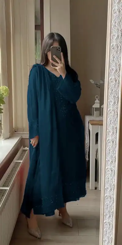 LG 2002 Peacock Blue Georgette With Embroidery Work Salwar Suit . Wedding, Party, Festive, Events, Affordable Price ₹1999. Delivery 4-6 Working Days. Shop. | Casual Suits, Jump Suits, Tops & Bottoms, Track Suits, Trendy Wear, Creative suits, Designer Suits, Palazzo Suits, Party Wear Suits, Patiala Suits, Salwar suit, Straight Suits